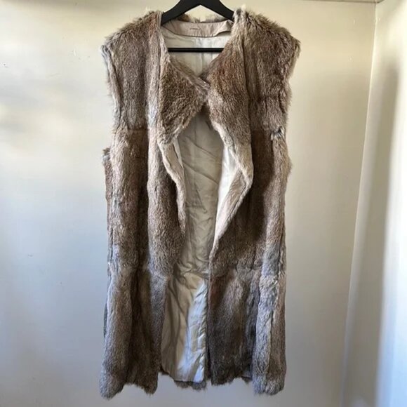 3.1 Phillip Lim fur vest long line coat liner sleeveless jacket insert - Picture 1 of 10
